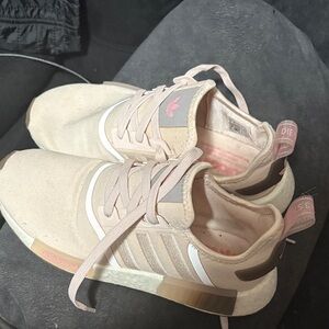 Adidas Women's Beige and Pink Sneakers
